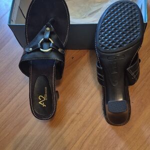 A2 by Aerosoles Black Slide Sandals